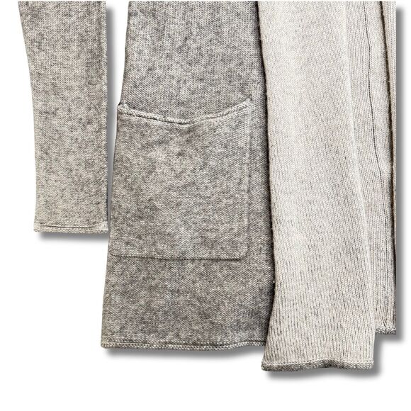 Aritzia Babaton Cashmere Wool Cardigan Sweater Wmns Sz S Gray Pockets Open Front - Picture 4 of 15